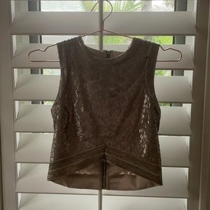 Saylor gold shiny crop top